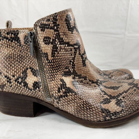 Lucky Brand Basel Snake Python Ankle Boots Booties size 9.5 - Picture 2 of 12